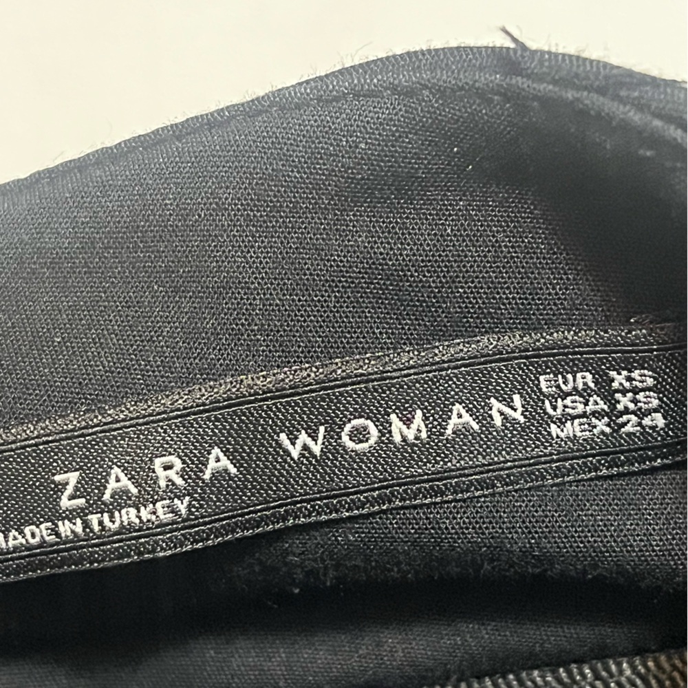 Zara Woman XS Black Skirt Bubble Peplum Pencil Mini Career Cotton Stretch Party - Picture 2 of 7